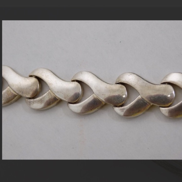 Wide Sterling Silver Y-Link Tennis Bracelet - Picture 5 of 7